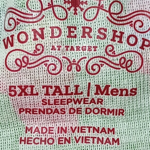 NEW Wondershop Men's Holiday Black Santa Print Matching Family Pajama Pants 5X - Picture 5 of 6
